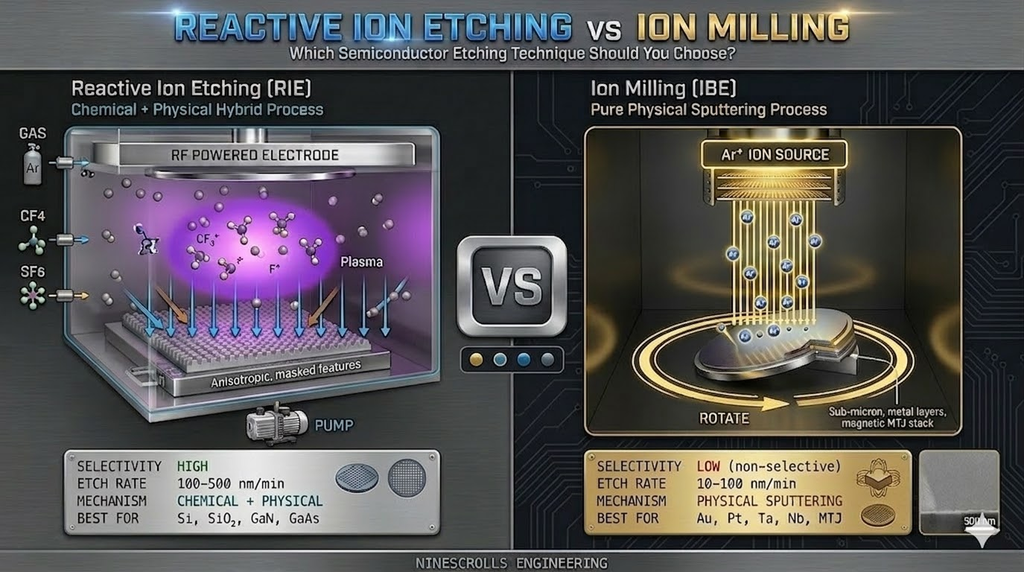 Reactive Ion Etching vs Ion Milling (IBE): Complete Comparison Guide