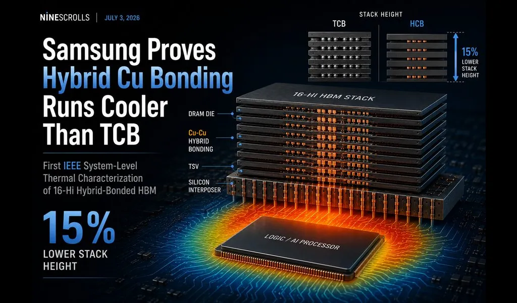 Samsung Publishes First System-Level Proof That Hybrid Copper Bonding Cuts HBM Stack Height 15% and Beats TCB on Heat